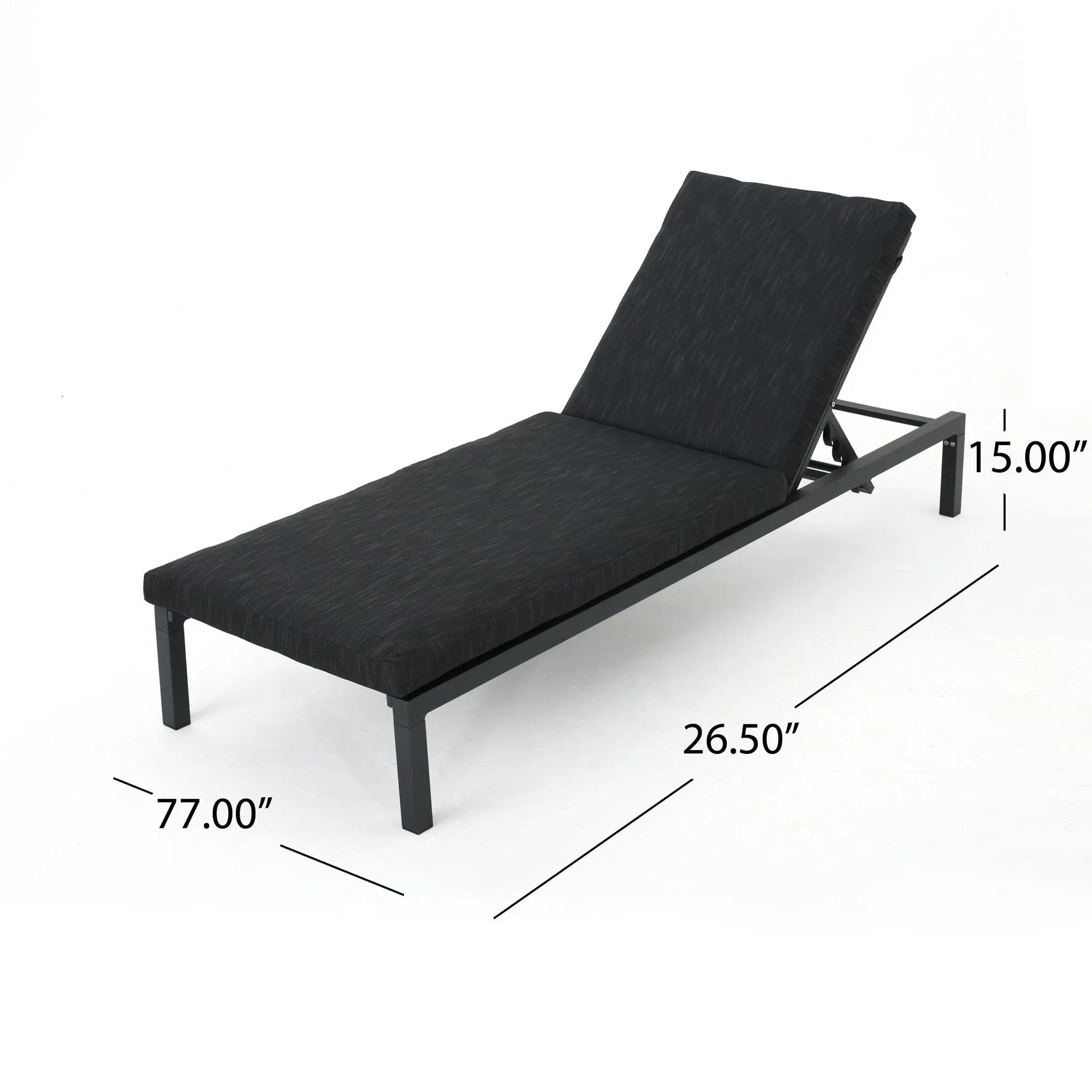 Modern Chaise Lounge With Water Resistant Fabric Cushions by HouseOfZazla