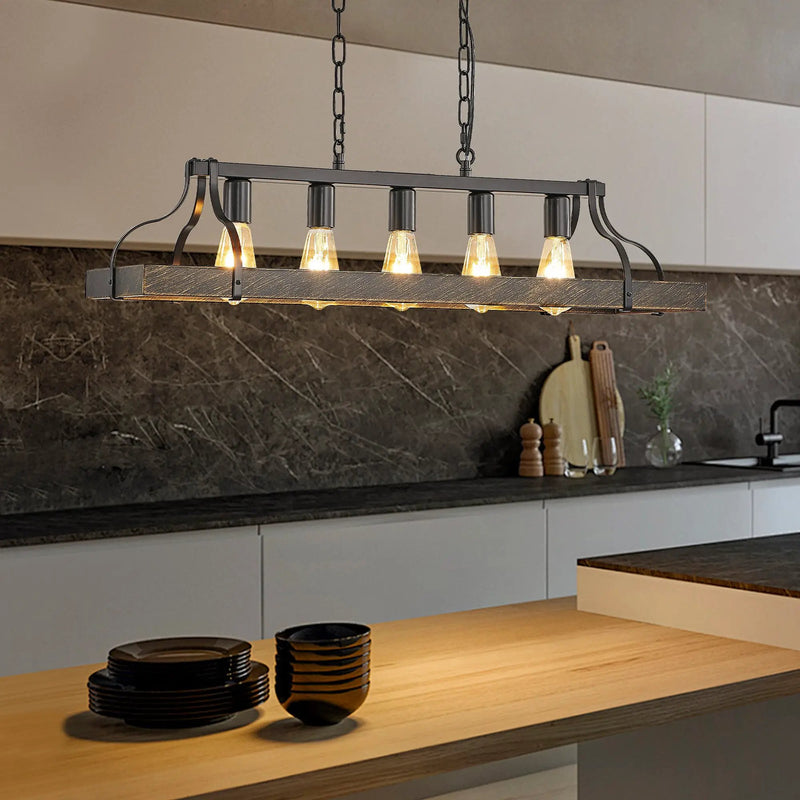 34-Inch Black and Gold Vintage Pendant Light by HouseOfZazla