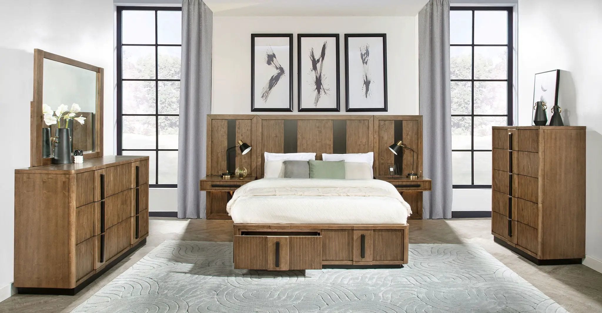 Terrace 2-drawer Eastern King Storage Bed Ash Brown by Unique Piece Furniture