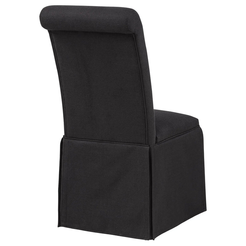 Shawna Upholstered Skirted Side Chair Black (Set of 2) by Unique Piece Furniture