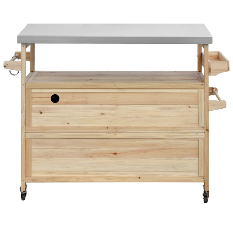 K&K Outdoor Kitchen Island, Rolling Bar Cart & Storage Cabinet by HouseOfZazla
