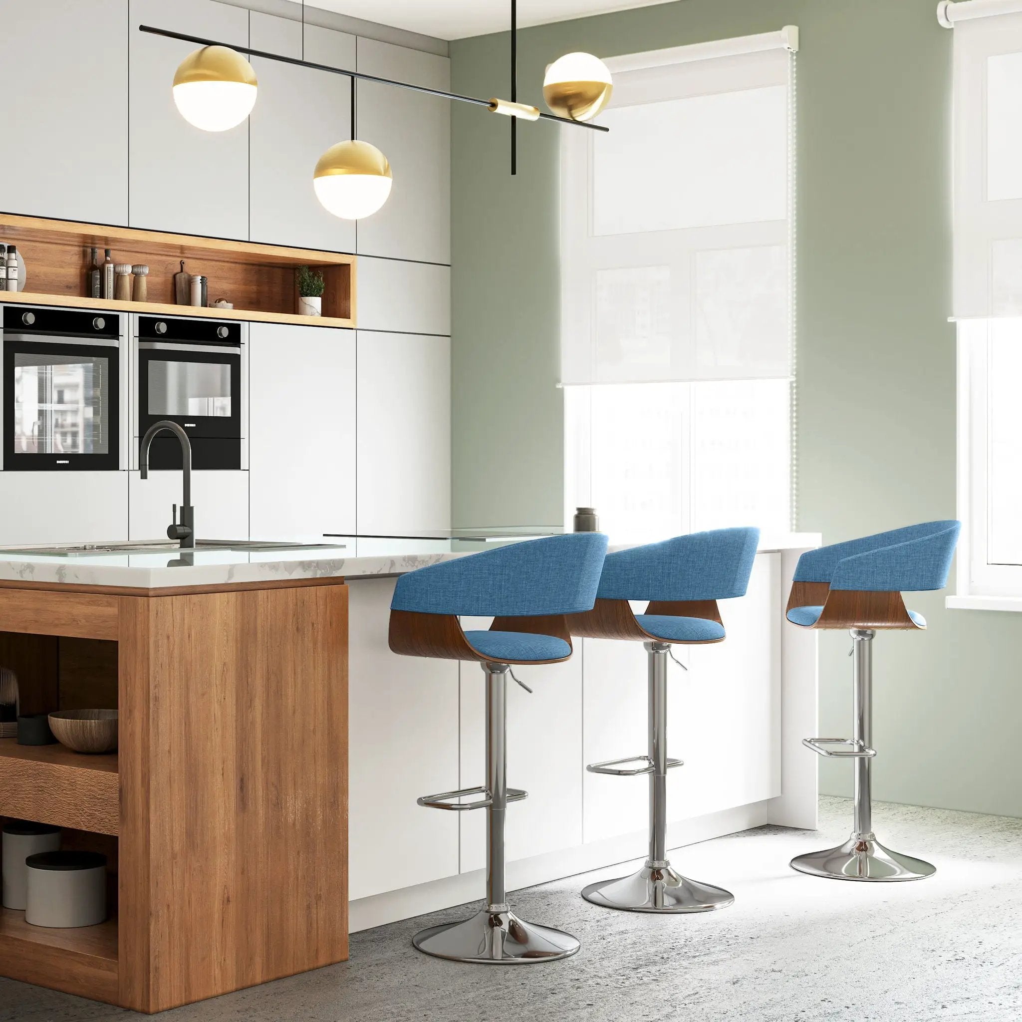 Lowell - Multi-Functional Adjustable Swivel Bar Stool by HouseOfZazla