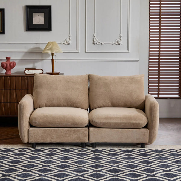 69 in. 2-Seats Modular Sectional Velvet Sofa Corner Chair Sofa Couch, Nomad