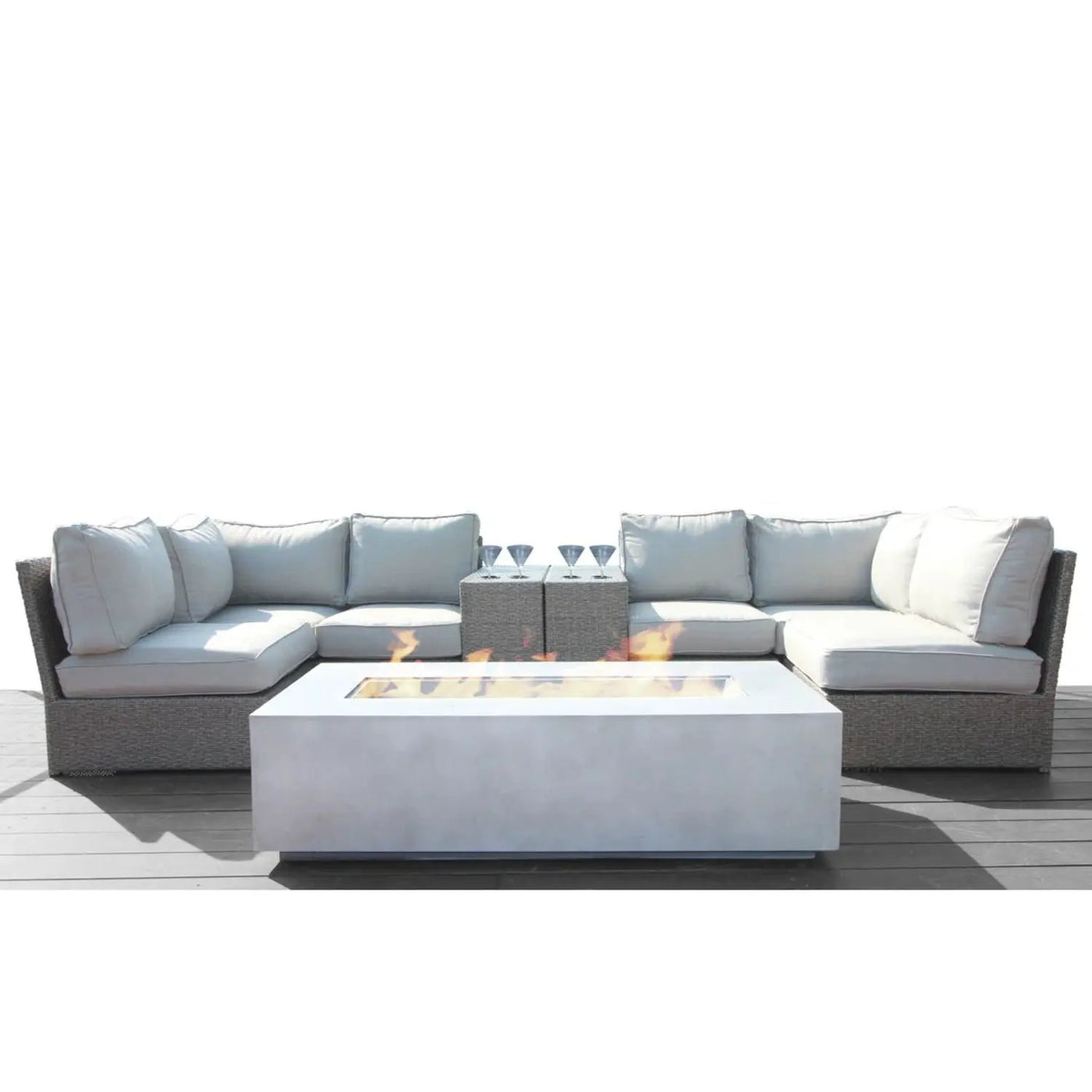 Outdoor Elegance Conversation Set With Fire Pit by Unique Piece Furniture