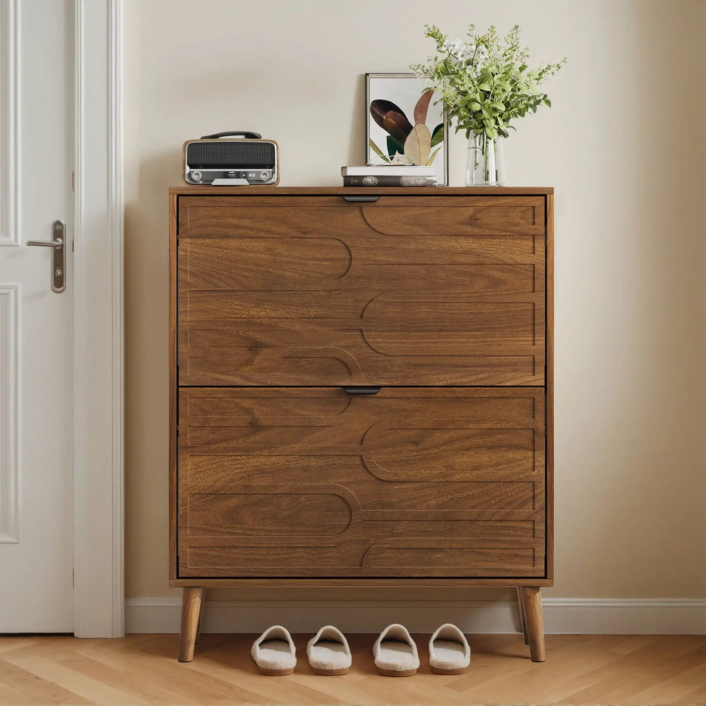 Medieval - Independent Shoe Cabinet With 2 Flip Drawers by HouseOfZazla