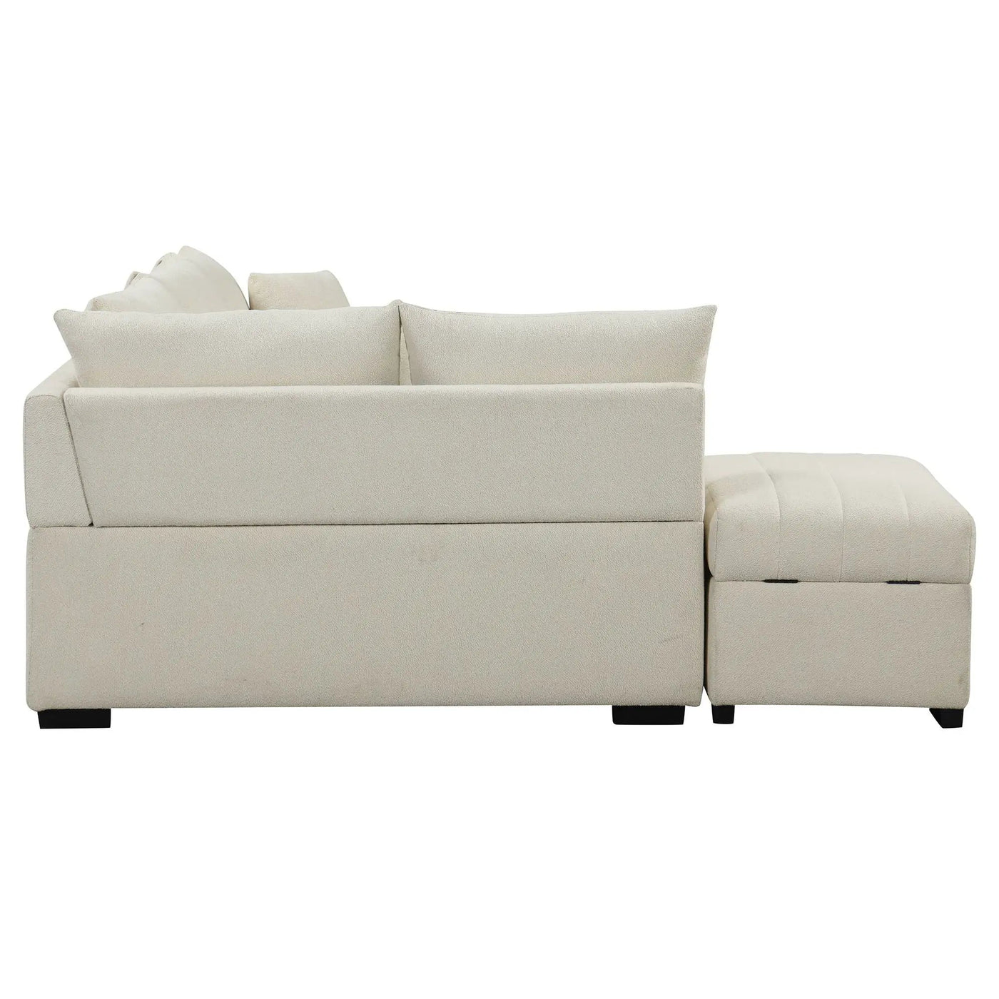 L-Shaped Sectional Pull Out Sofa Bed Sleeper Sofa With Two USB Ports, Two Power Sockets And A Movable Storage Ottoman by HouseOfZazla