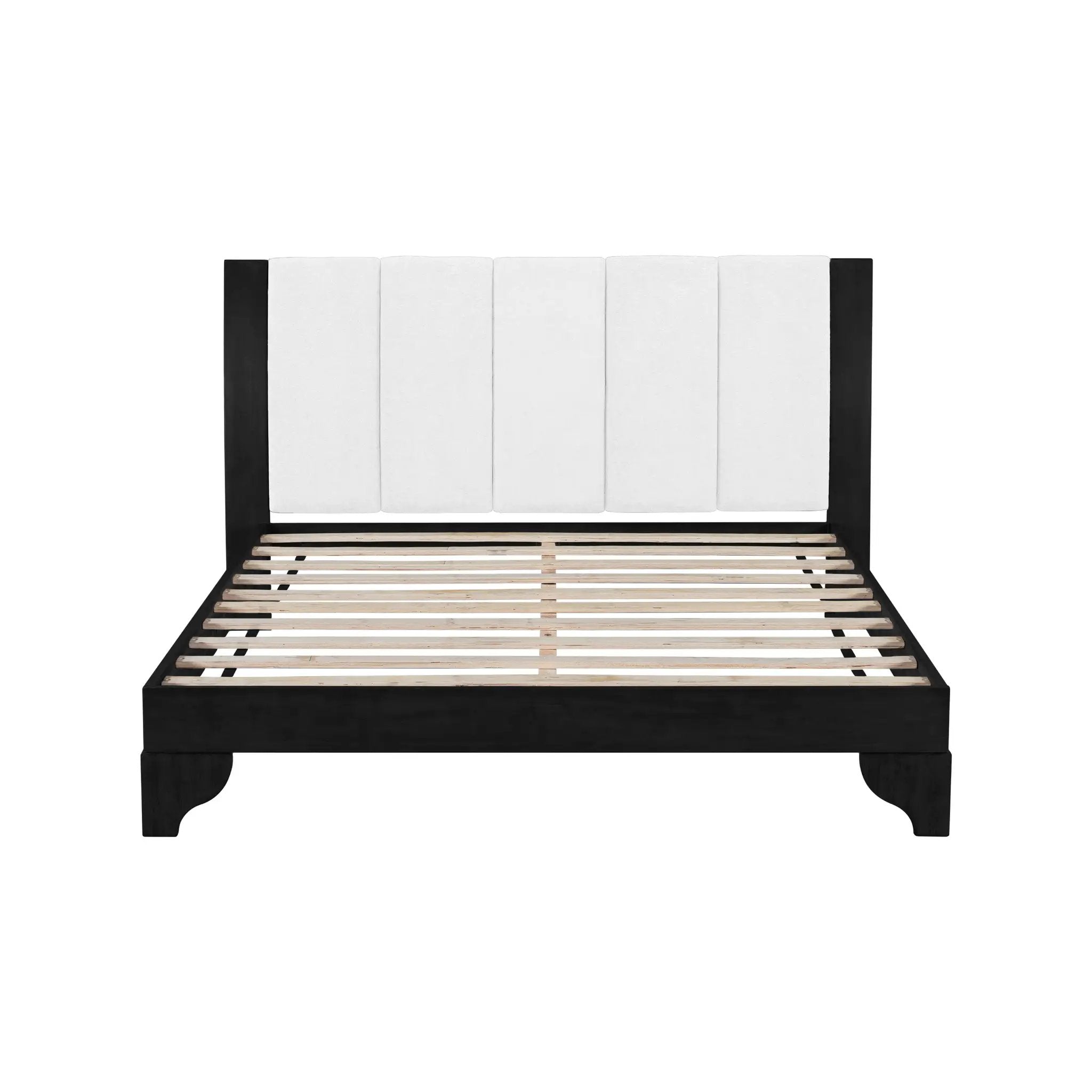 Queen Size Bed Frame in Black & White Pine by HouseOfZazla