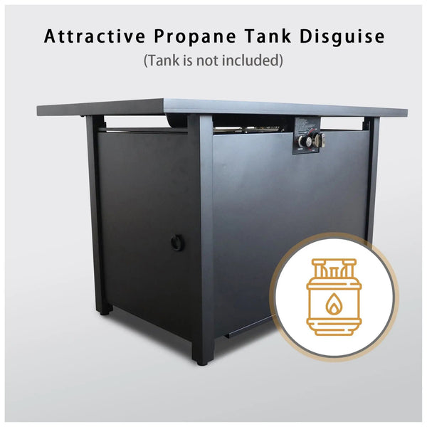 Outdoor Fire Pit Table With Lid - Black, photo 2 of 6