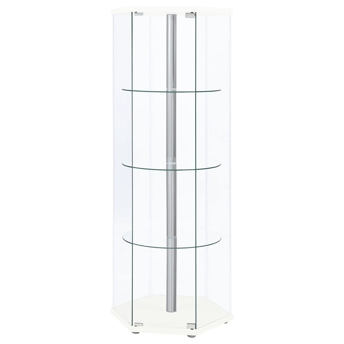Tenley - 4 Shelf Curio Cabinet With Hexagonal Design by HouseOfZazla