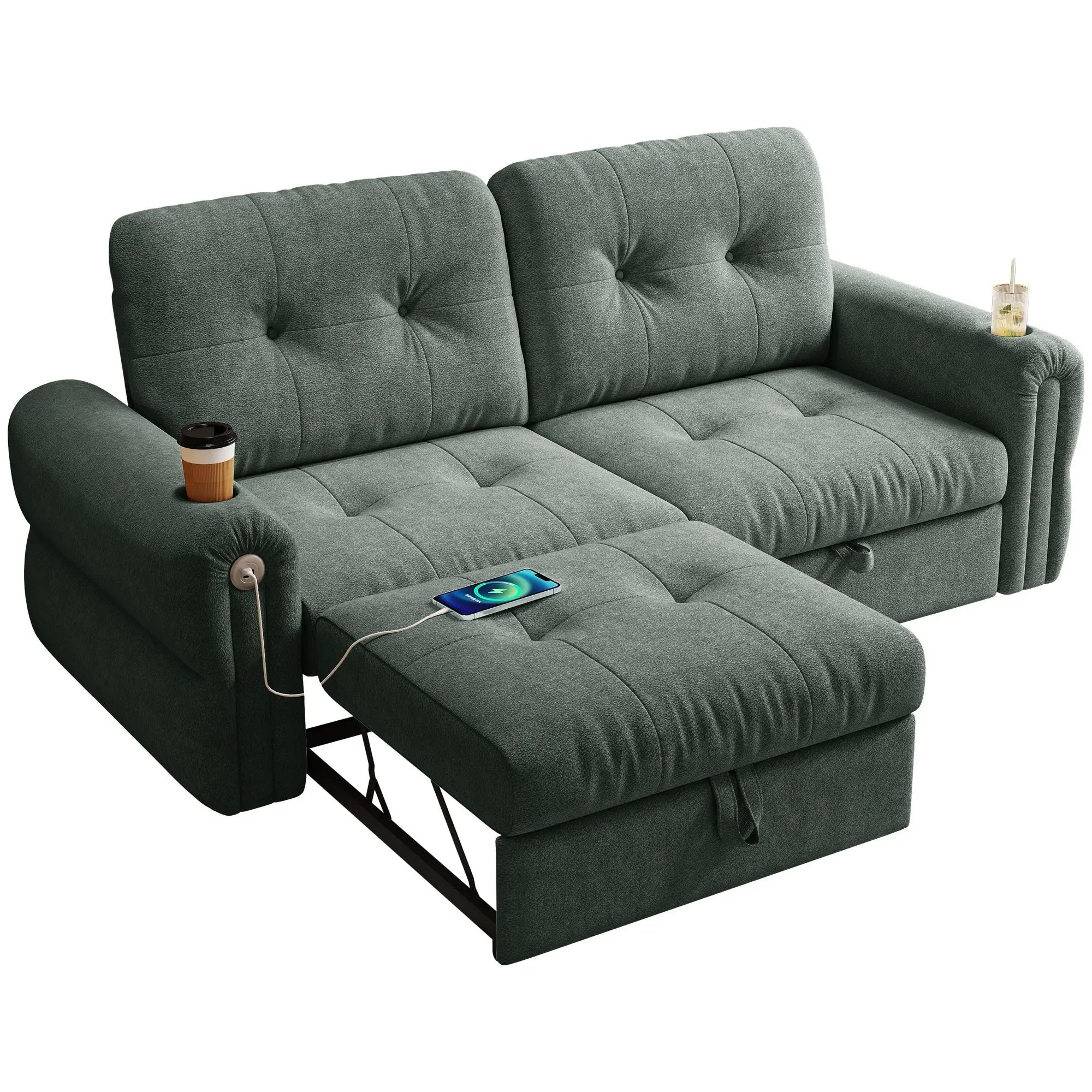 Chenille Convertible Sofa Bed by HouseOfZazla