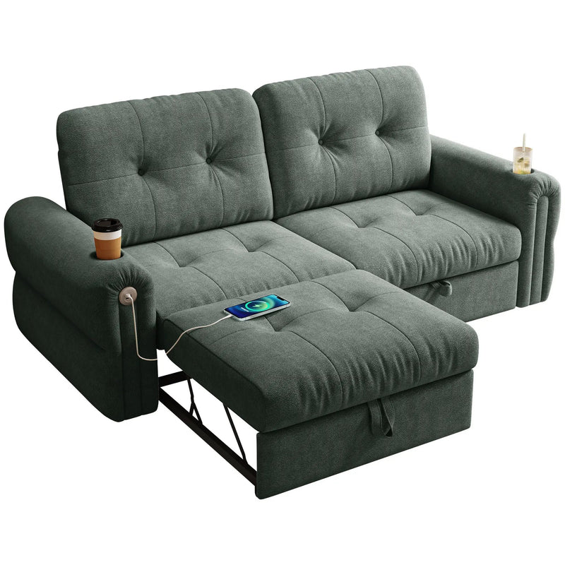 Chenille Convertible Sofa Bed by HouseOfZazla