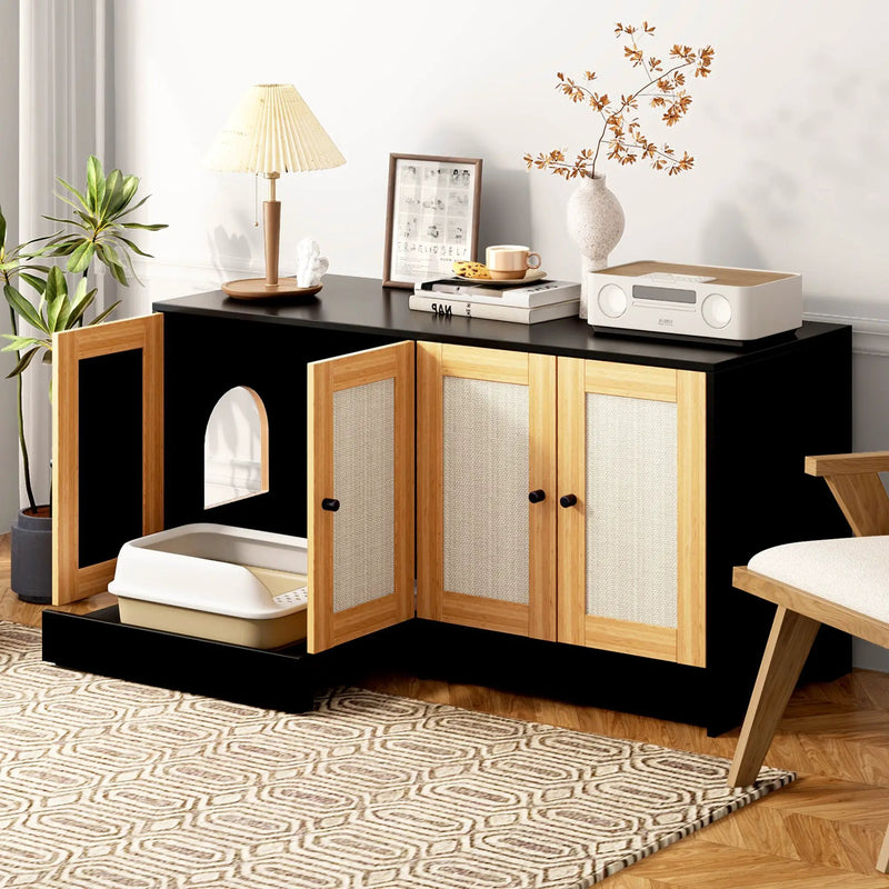Double Litter Box Enclosure for Cats by HouseOfZazla