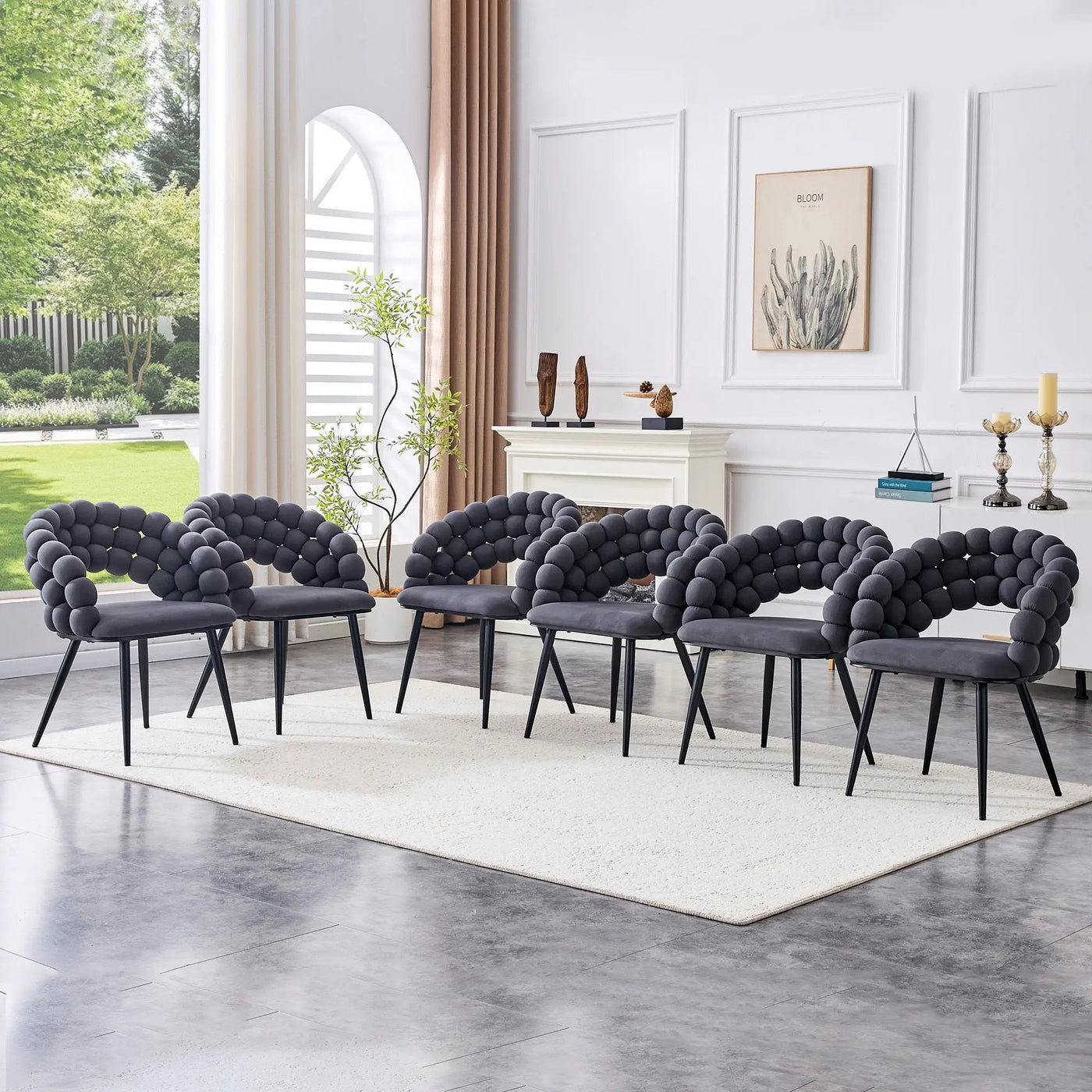 Puffy Bubble, Ball Chain Chairs For Dining Room (Set of 2) by HouseOfZazla