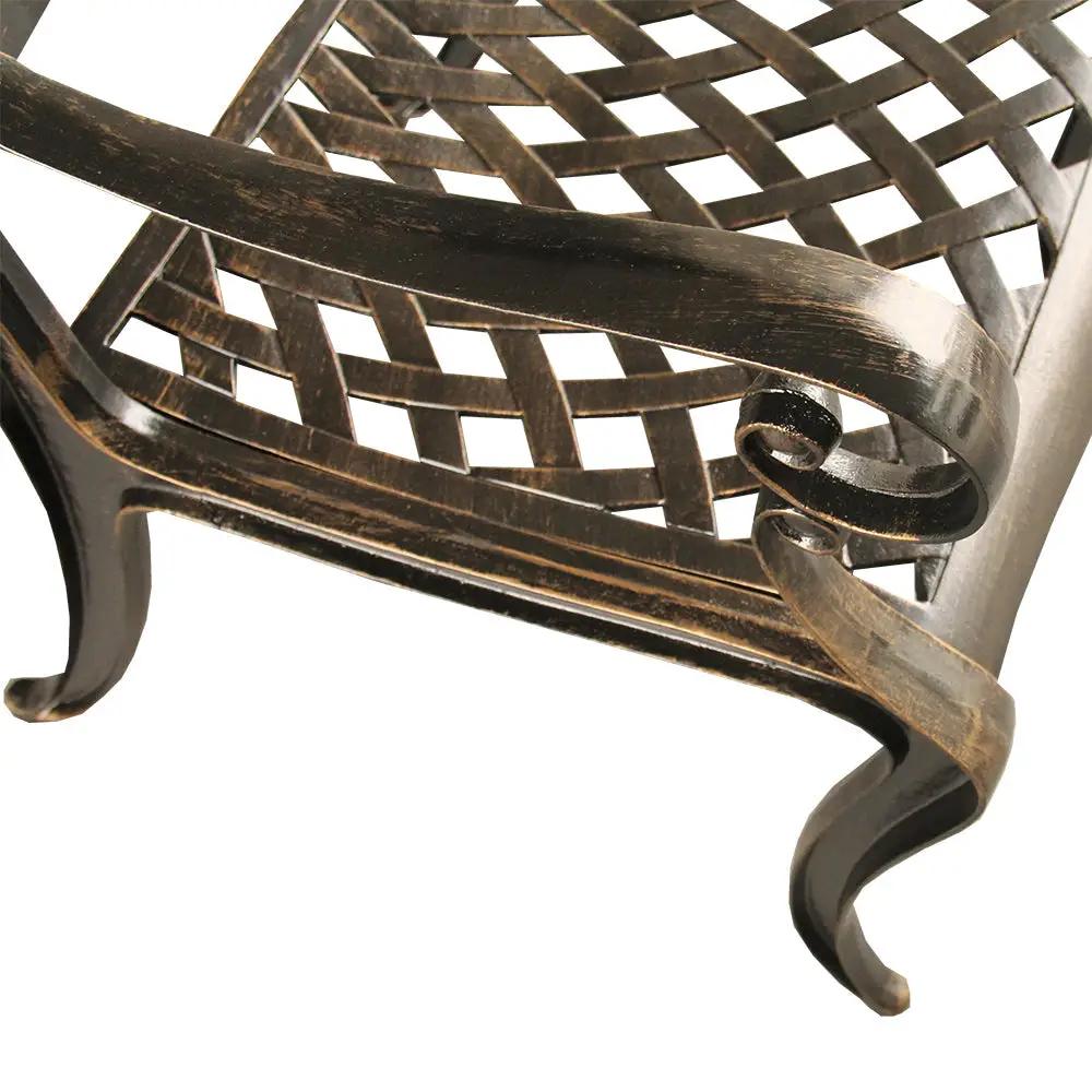 Ornate Traditional Outdoor Cast Aluminum Rose Patio Dining Chair by Sharicks