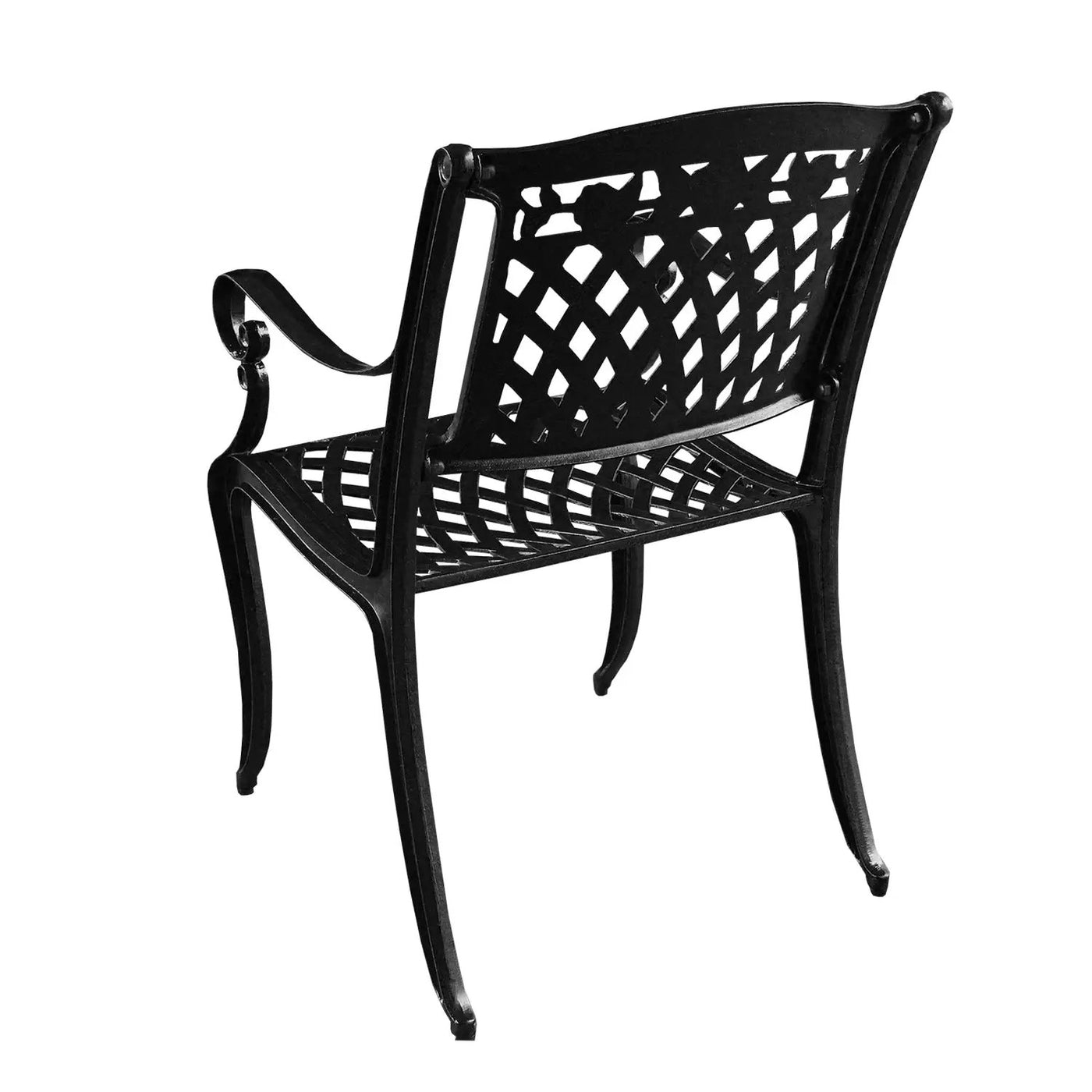 Outdoor Aluminum 7pc Round Patio Dining Set, Lazy Susan, Six Chairs by Sharicks