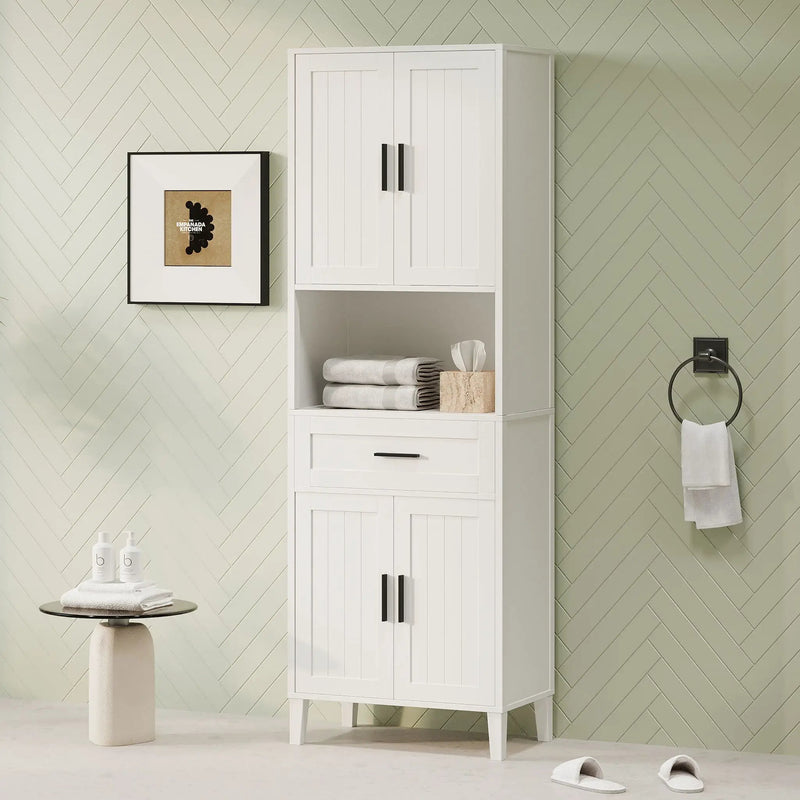 Freestanding Tall Bathroom Cabinet With Soft Close Doors And Adjustable Shelves by Unique Piece Furniture