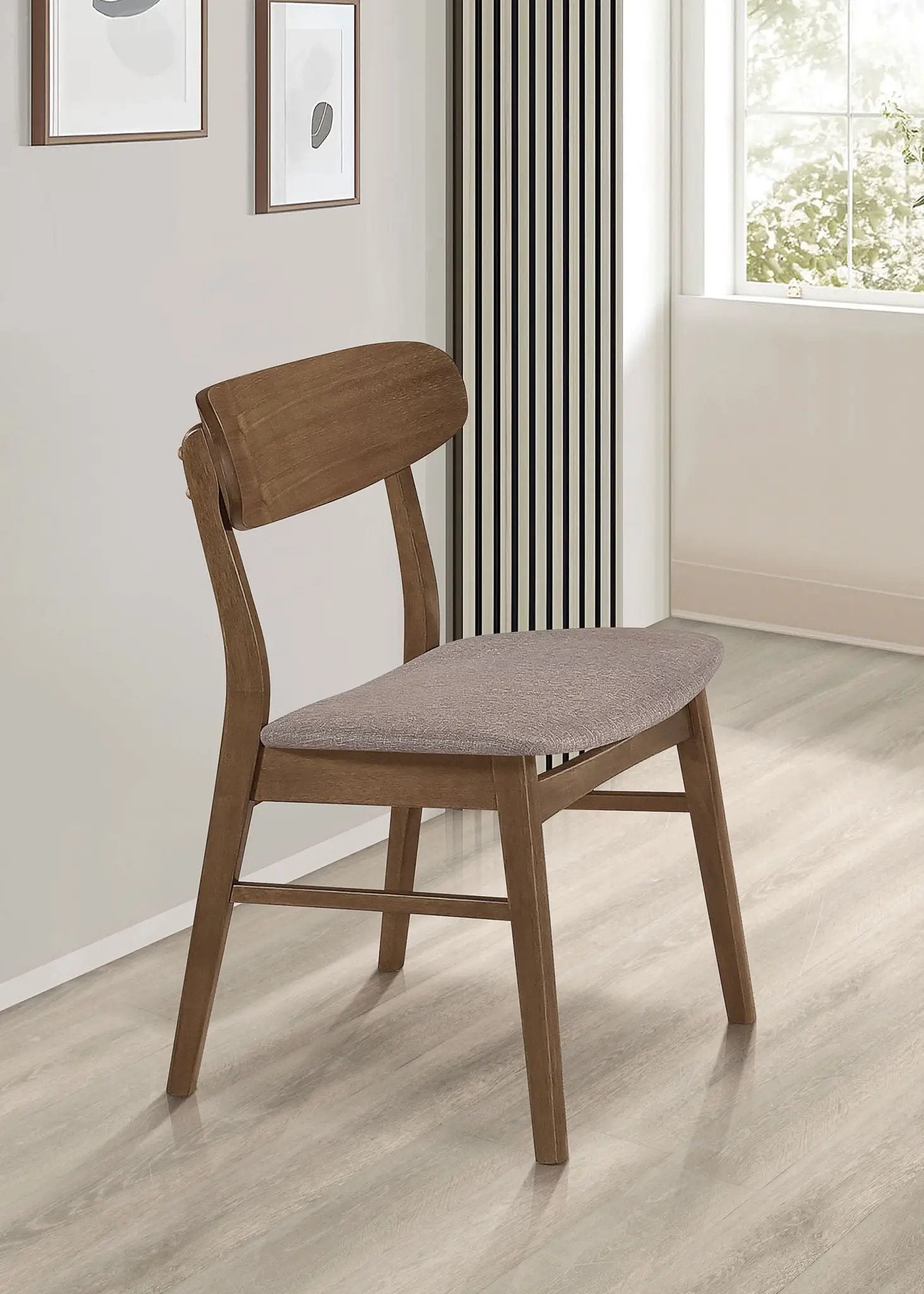 Dortch Dining Side Chair Walnut and Brown (Set of 2) by Unique Piece Furniture