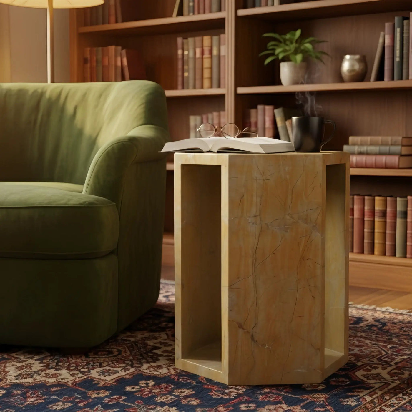 Modern Minimalist Hexagon Side Table by HouseOfZazla