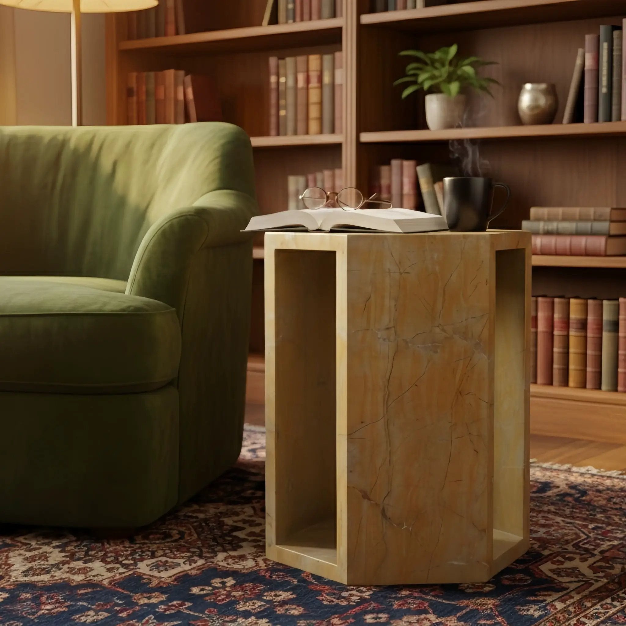 Modern Minimalist Hexagon Side Table by HouseOfZazla
