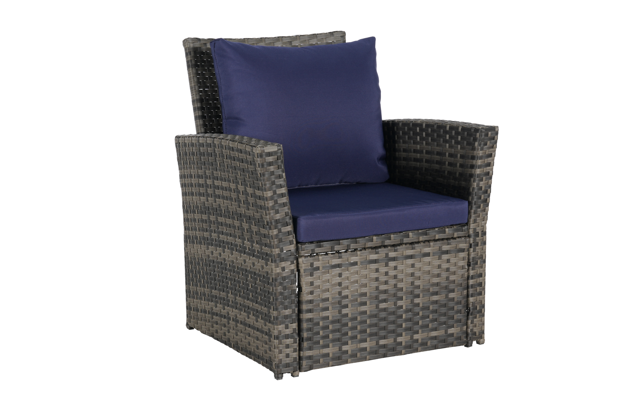 4 Pieces Outdoor Patio Furniture Set with Rattan Chairs and Tempered Glass Table by HouseOfZazla