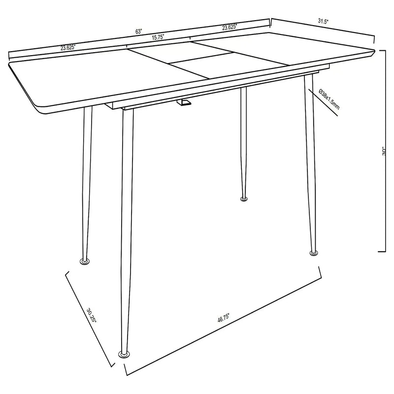 Grant - Extension Dining Table With Butterfly Leaf - Gray by HouseOfZazla