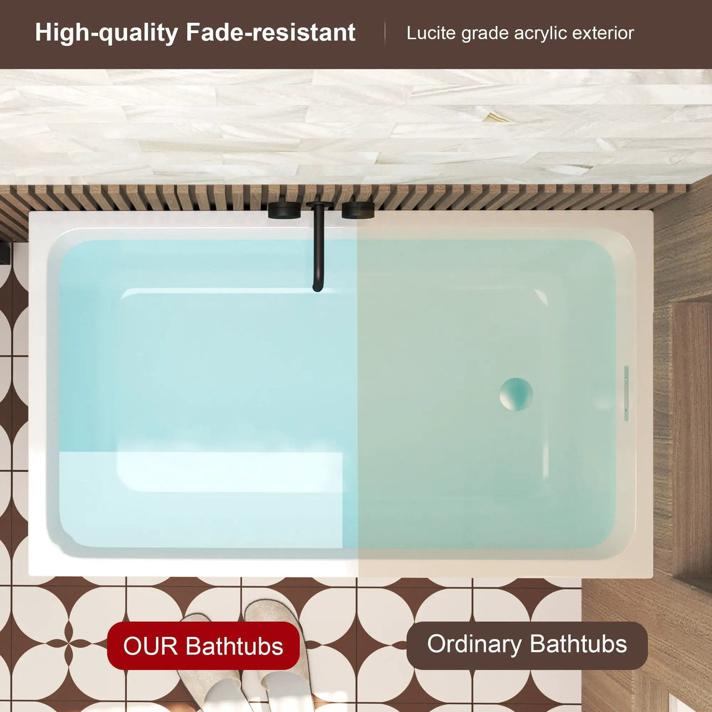 Freestanding Bathtub With Drain, Rectangular Shape by HouseOfZazla
