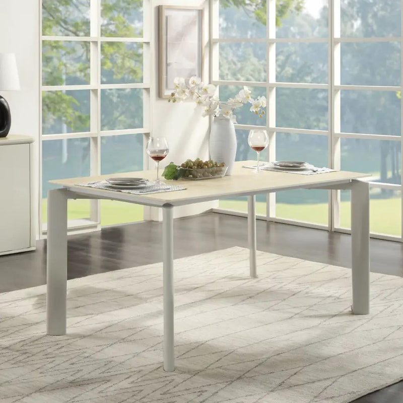 Ingram - Dining Table - Sintered Stone & Light Gray by Unique Piece Furniture