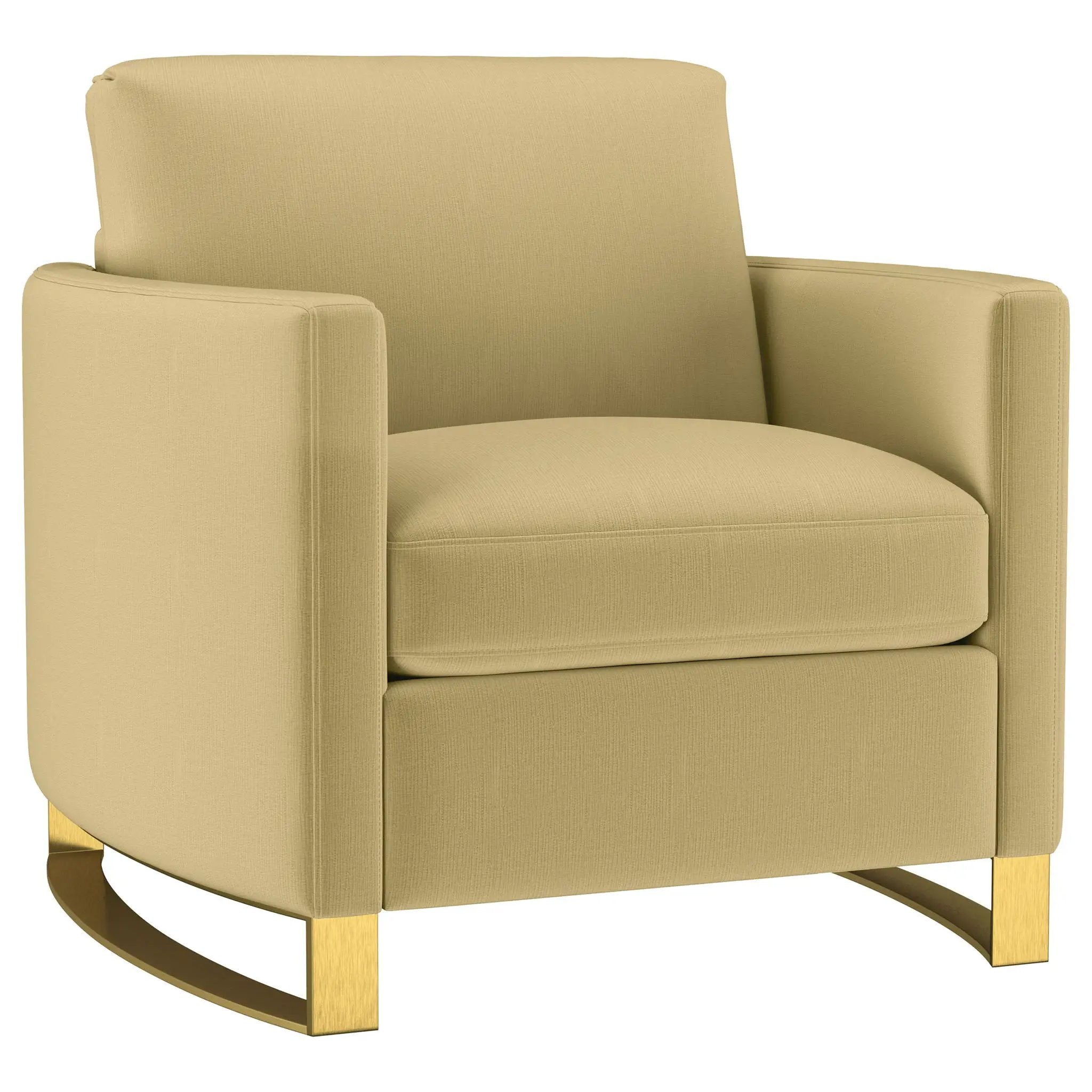 Corliss Upholstered Curved Track Arm Chair Camel by Unique Piece Furniture