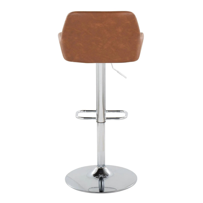 Daniella - Contemporary Adjustable Barstool With Swivel With Rounded Rectangle Footrest (Set of 2) by Unique Piece Furniture