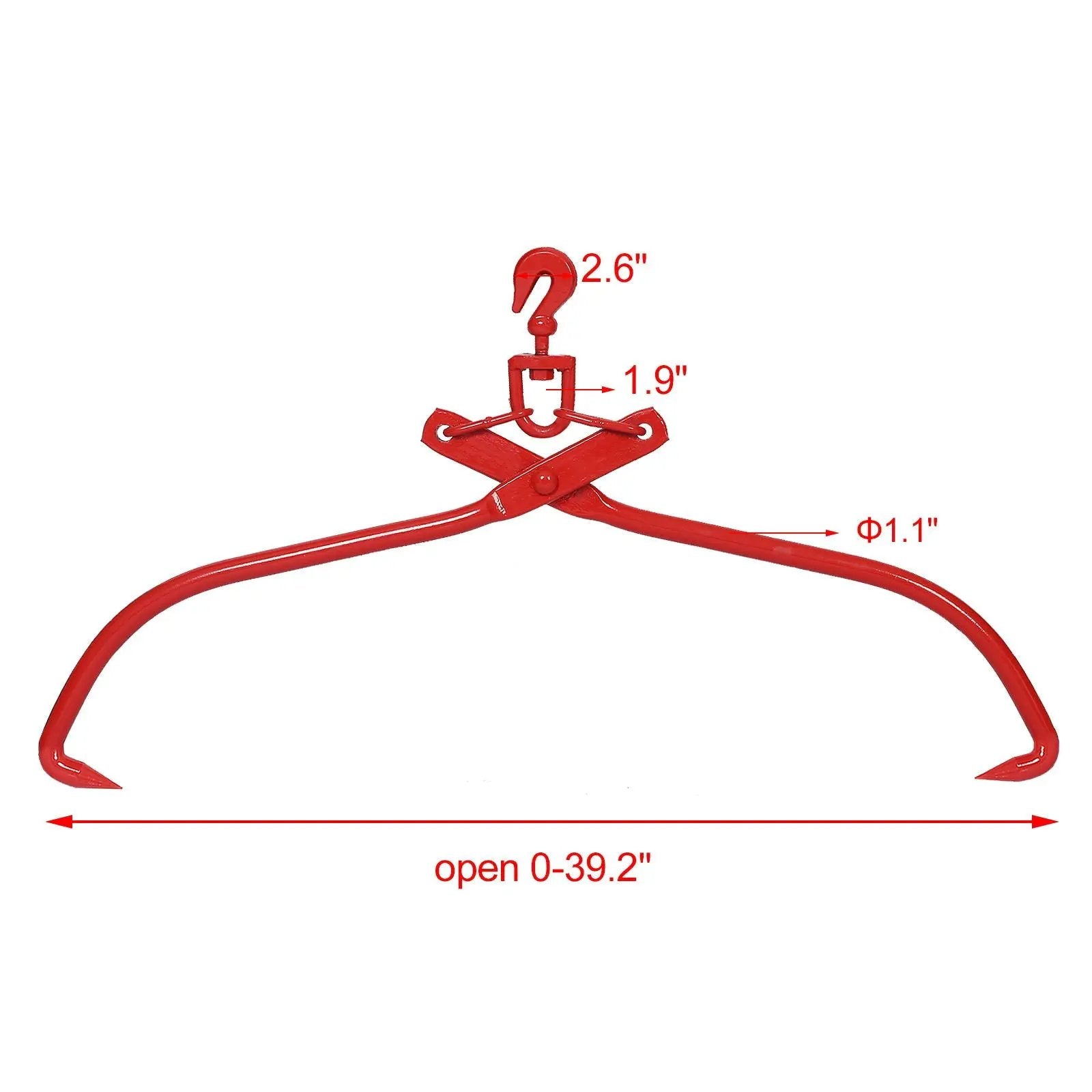 Heavy Duty Log Lifting Tongs Grapple Timber Claw - Red by HouseOfZazla