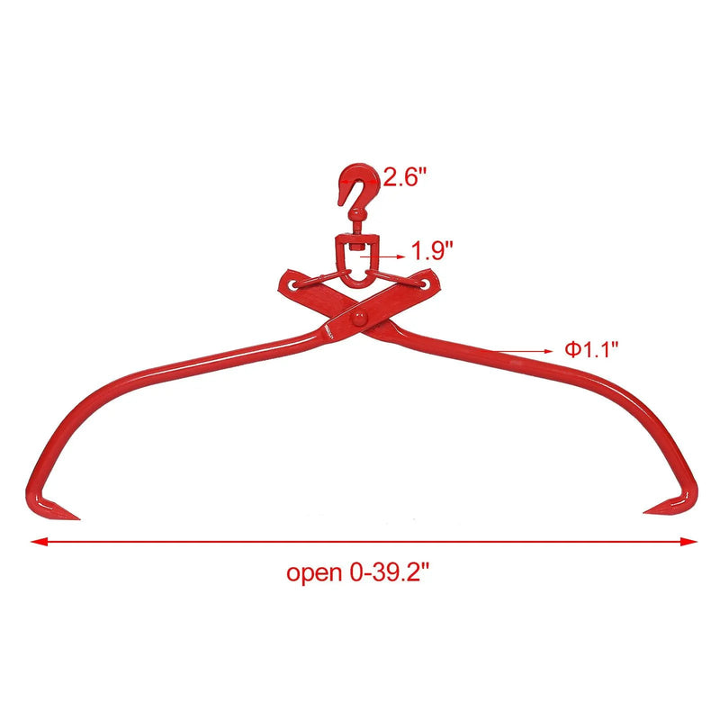 Heavy Duty Log Lifting Tongs Grapple Timber Claw - Red by HouseOfZazla