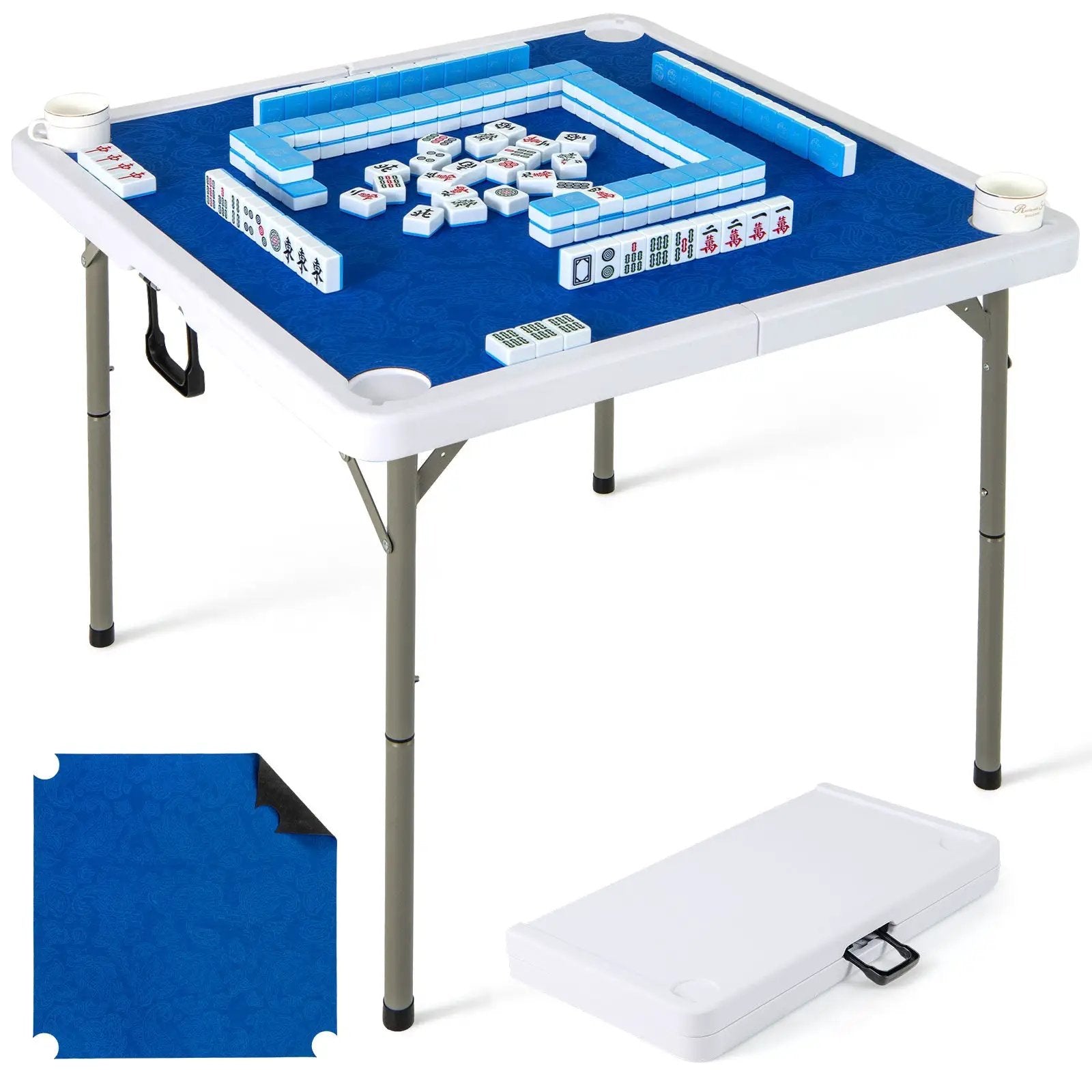 35 Inch 4 Player Game Card Folding Mahjong Table with Cup Holders by DirectDeals