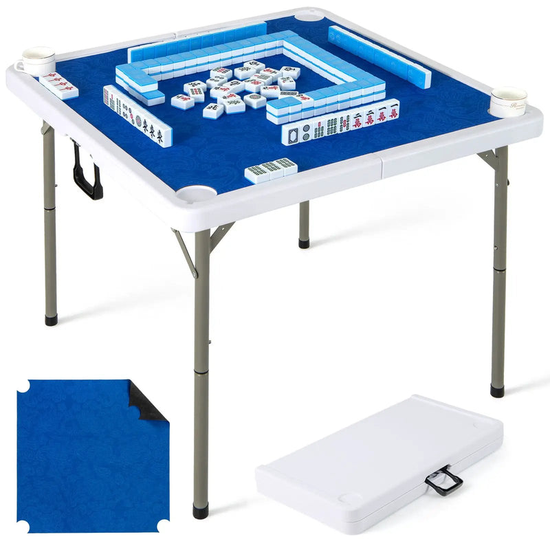 35 Inch 4 Player Game Card Folding Mahjong Table with Cup Holders by DirectDeals