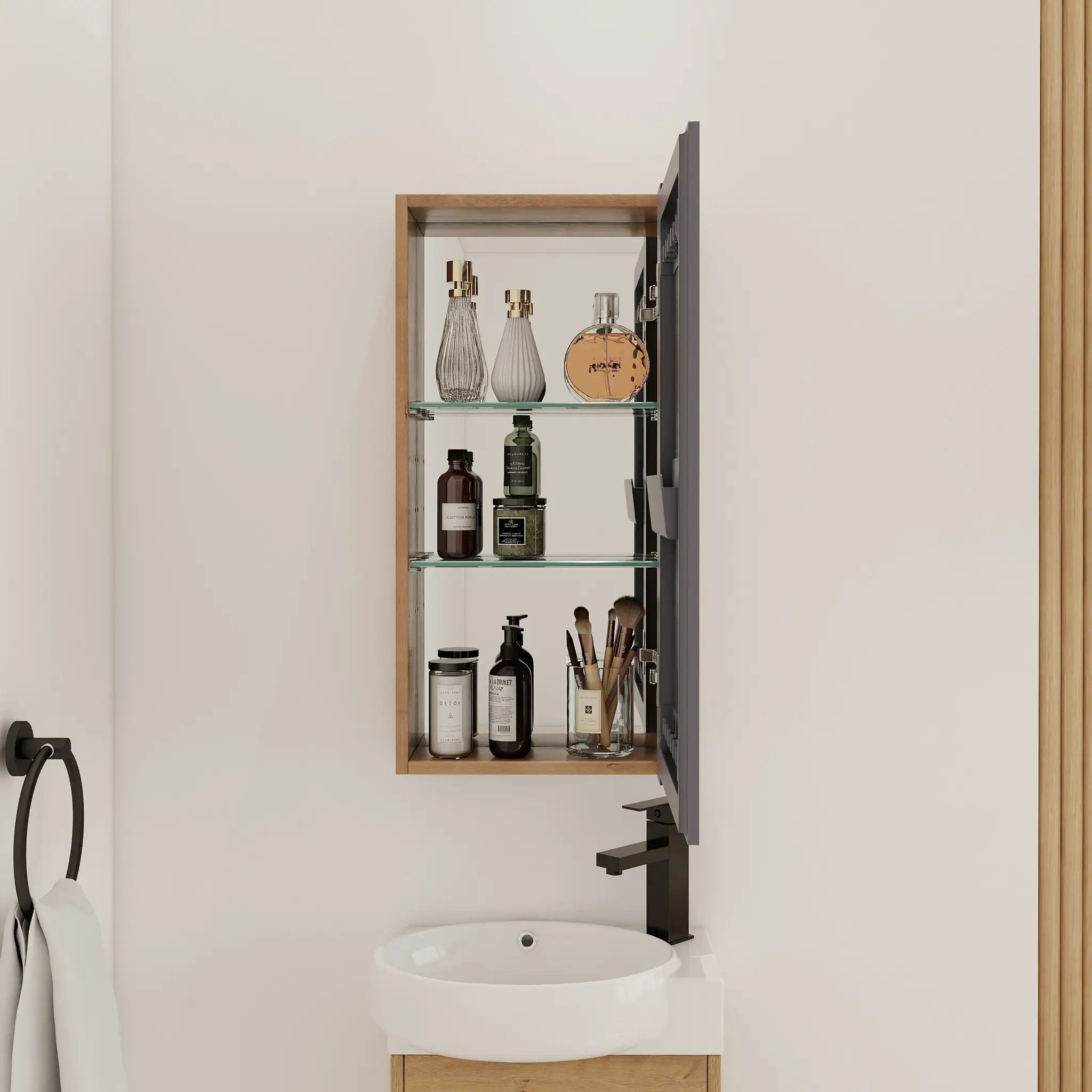 14'' Bathroom Mirror Cabinet with Storage by HouseOfZazla