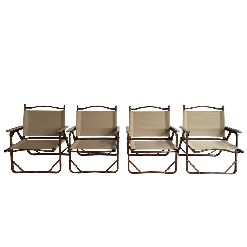 Comfy Foldable And Portable Chair With Armrests, Indoor And Outdoor (Set of 4) - Brown by HouseOfZazla