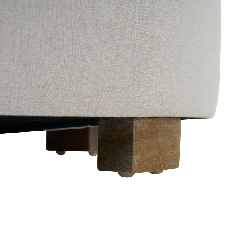 Round Ottoman, Minimalist Footstool - White by HouseOfZazla