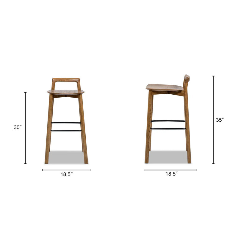 Sven 30" Modern Minimalist Low Back Wood Barstool by HouseOfZazla