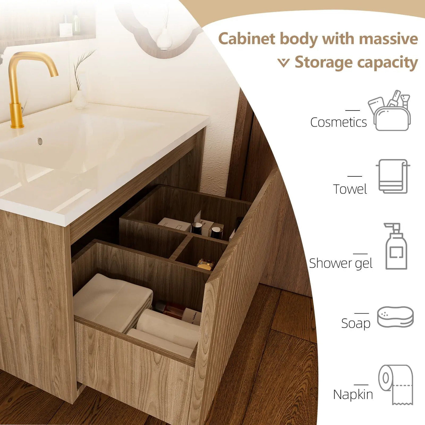 Wall Mounted Floating Bathroom Vanity With Sink And Drawers by HouseOfZazla