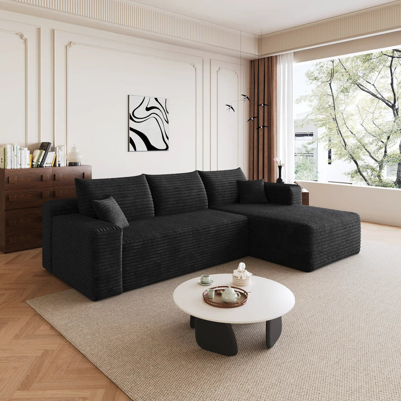 95" Cloud Sectional Sofa, Modern Minimalist Upholstered Couch by HouseOfZazla