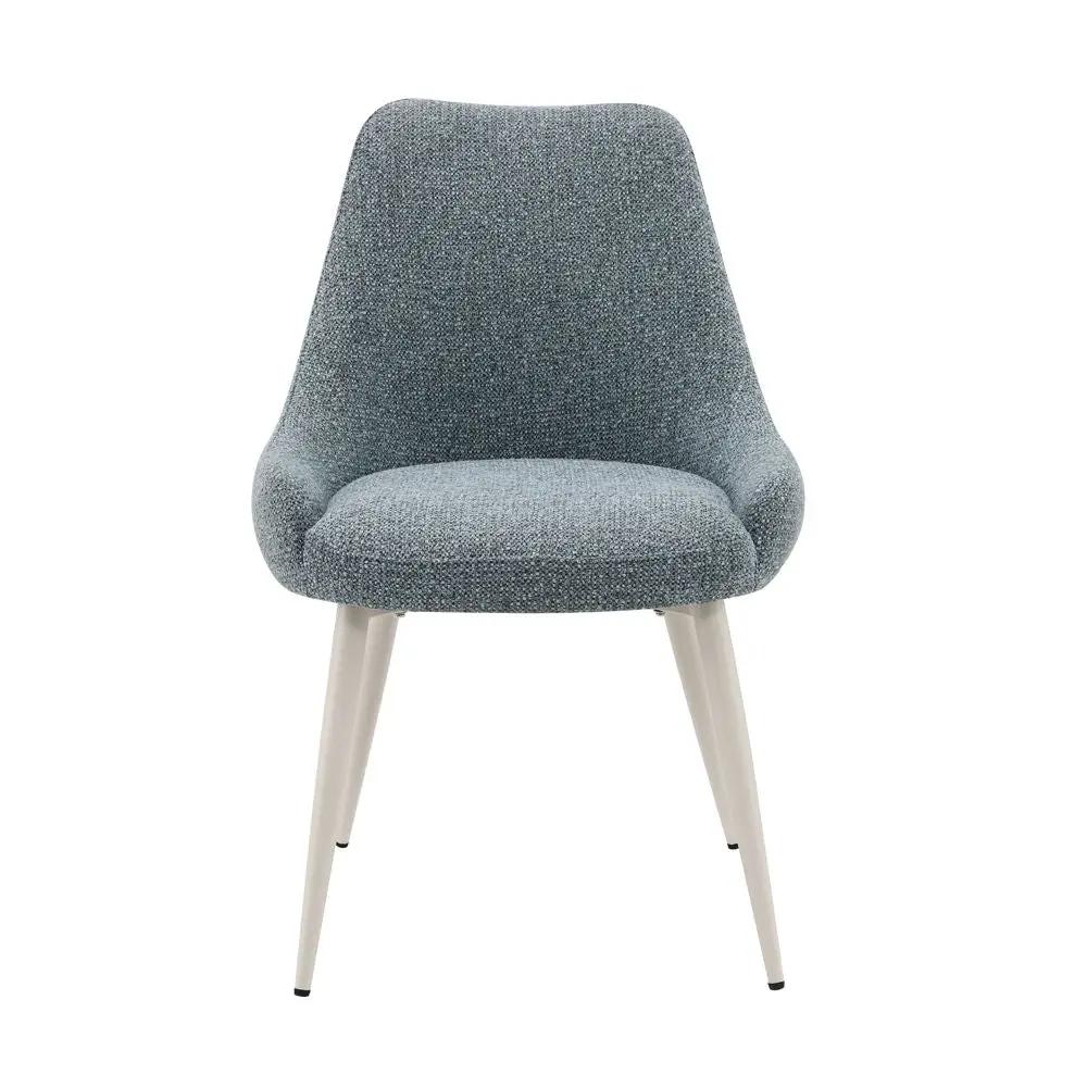 Laela - Side Chair (Set of 2) - Light Blue Boucle & White by Unique Piece Furniture