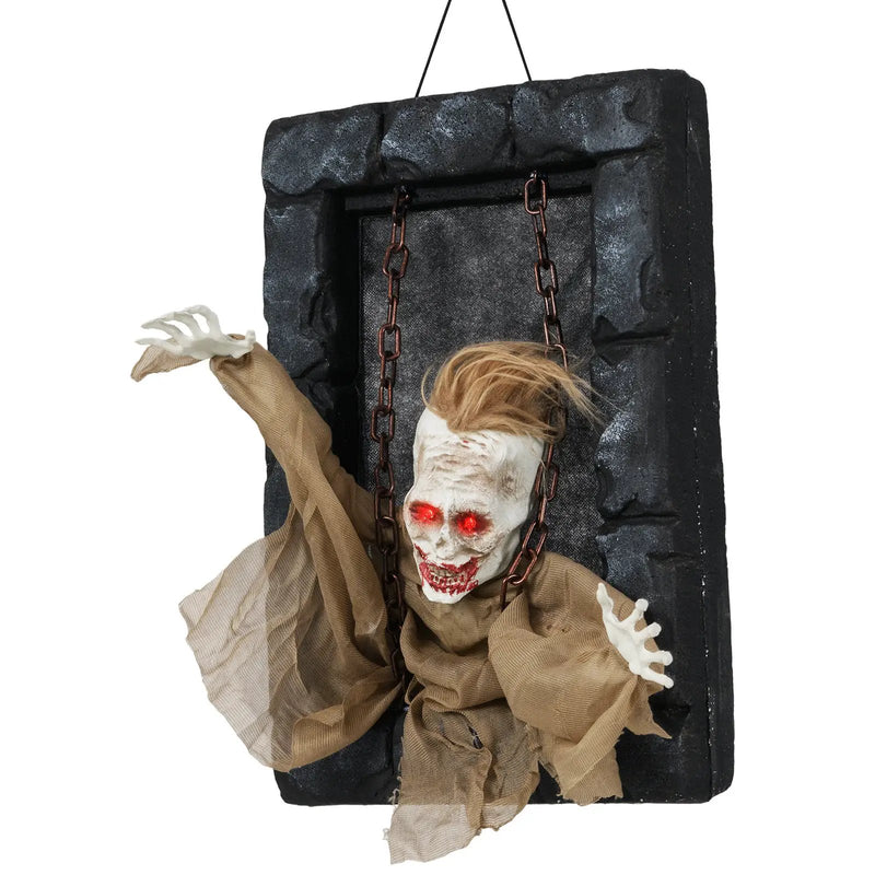 Halloween Hanging Animated Zombie Prisoner Decoration Sound-Activated by DirectDeals