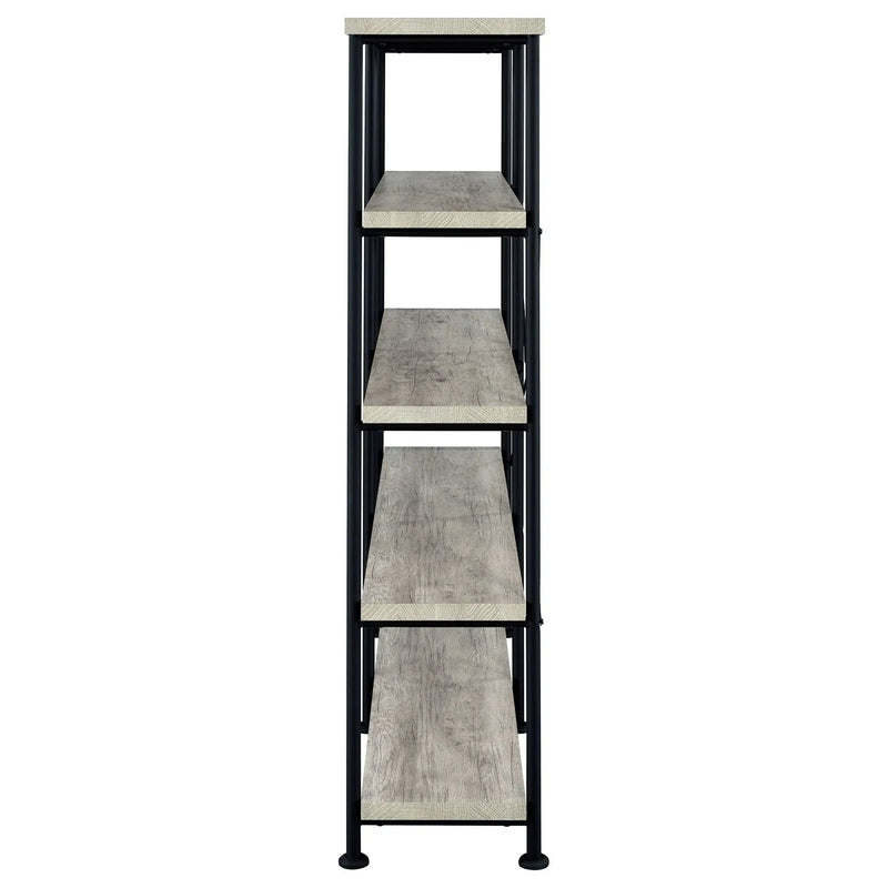 Analiese 63-inch 4-shelf Double Bookshelf Grey Driftwood by Unique Piece Furniture