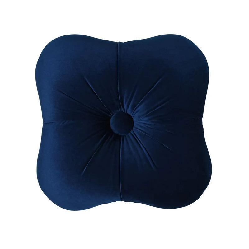 Ellen - Upholstered Clover Ottoman With Gold Bullion Fringe - Navy Blue by Unique Piece Furniture