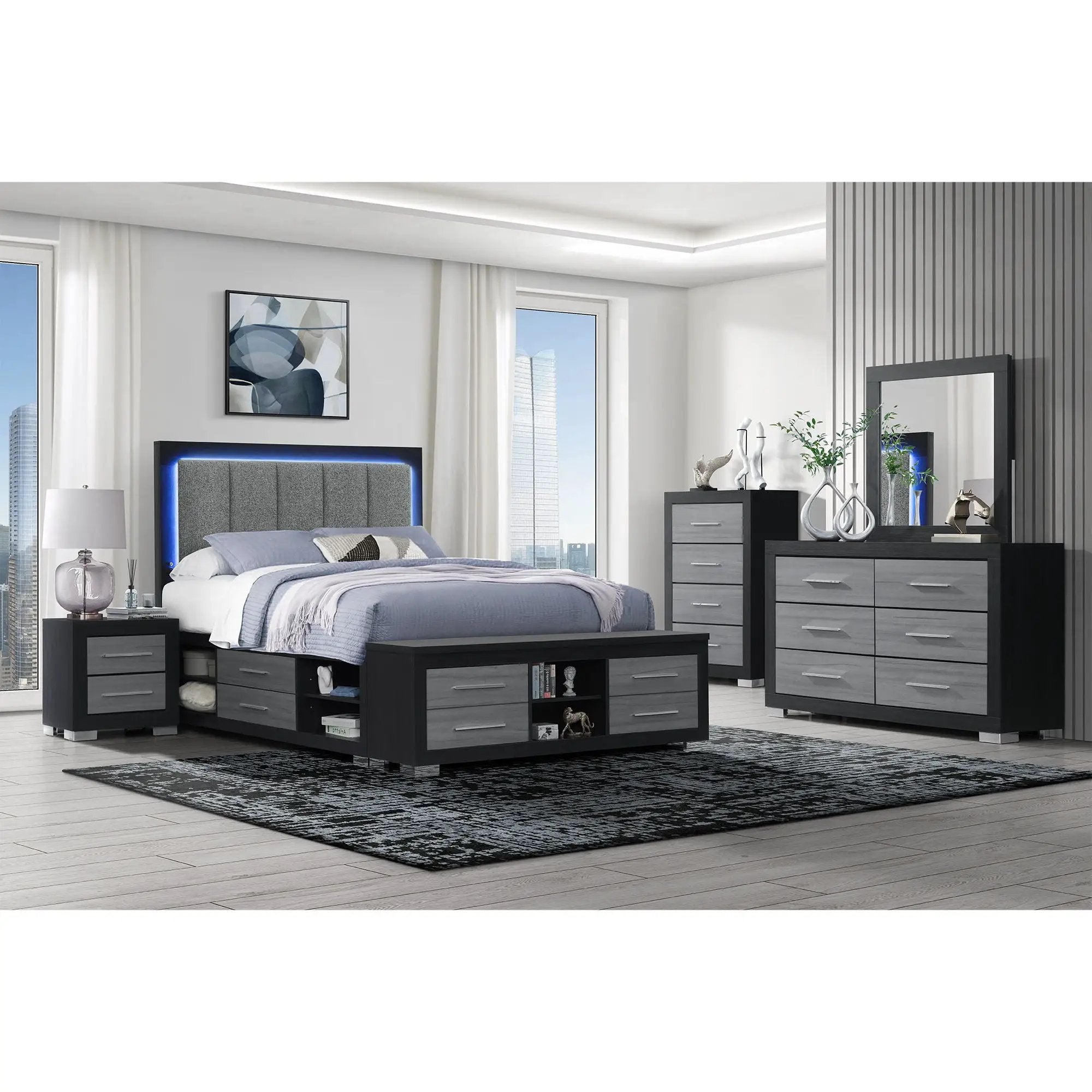 Elsa - 2 Toned And Dresser With Bar Handle And Construction by Unique Piece Furniture