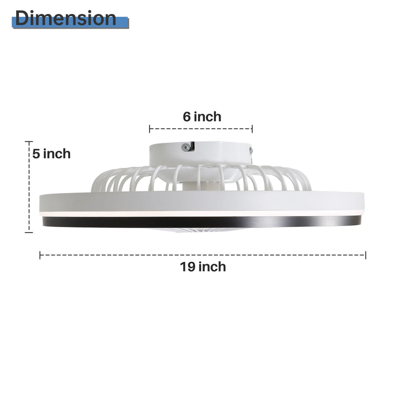 RGB Dimmable LED Enclosed Ceiling Fan with Light - White, photo 2 of 4