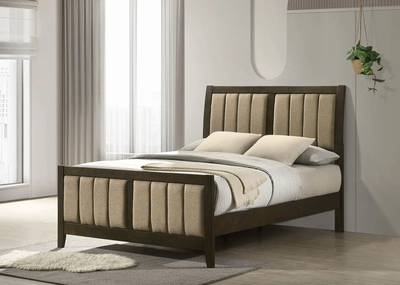 Wilkes 51-inch Upholstered Full Bed Dark Cocoa by Unique Piece Furniture