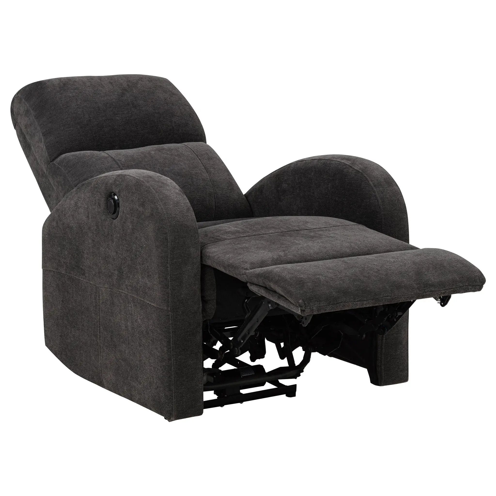 Grant Fabric Upholstered Power Recliner Chair Charcoal Grey by Unique Piece Furniture