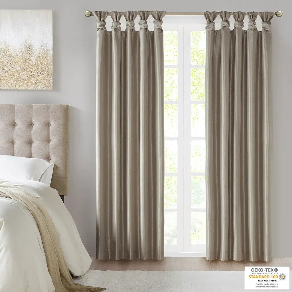 Twist Tab Total Blackout Window Curtain Panel Pewter 50x84 by HouseOfZazla