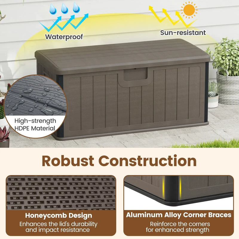 100 Gallon Large Deck Box with Lockable Lid for Patio by DirectDeals