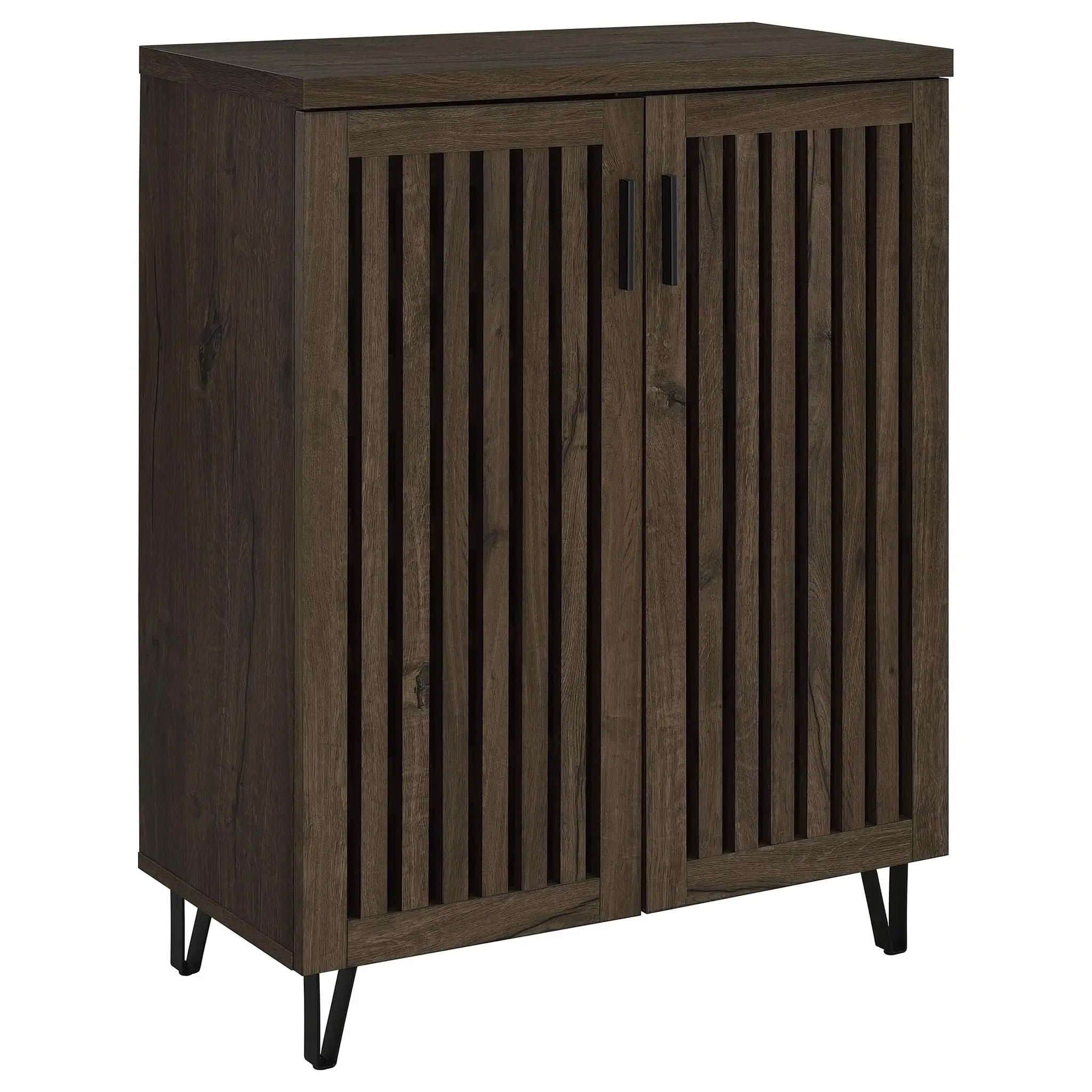 Brixton 2-door Entryway Shoe Storage Cabinets Smoked Oak by Unique Piece Furniture